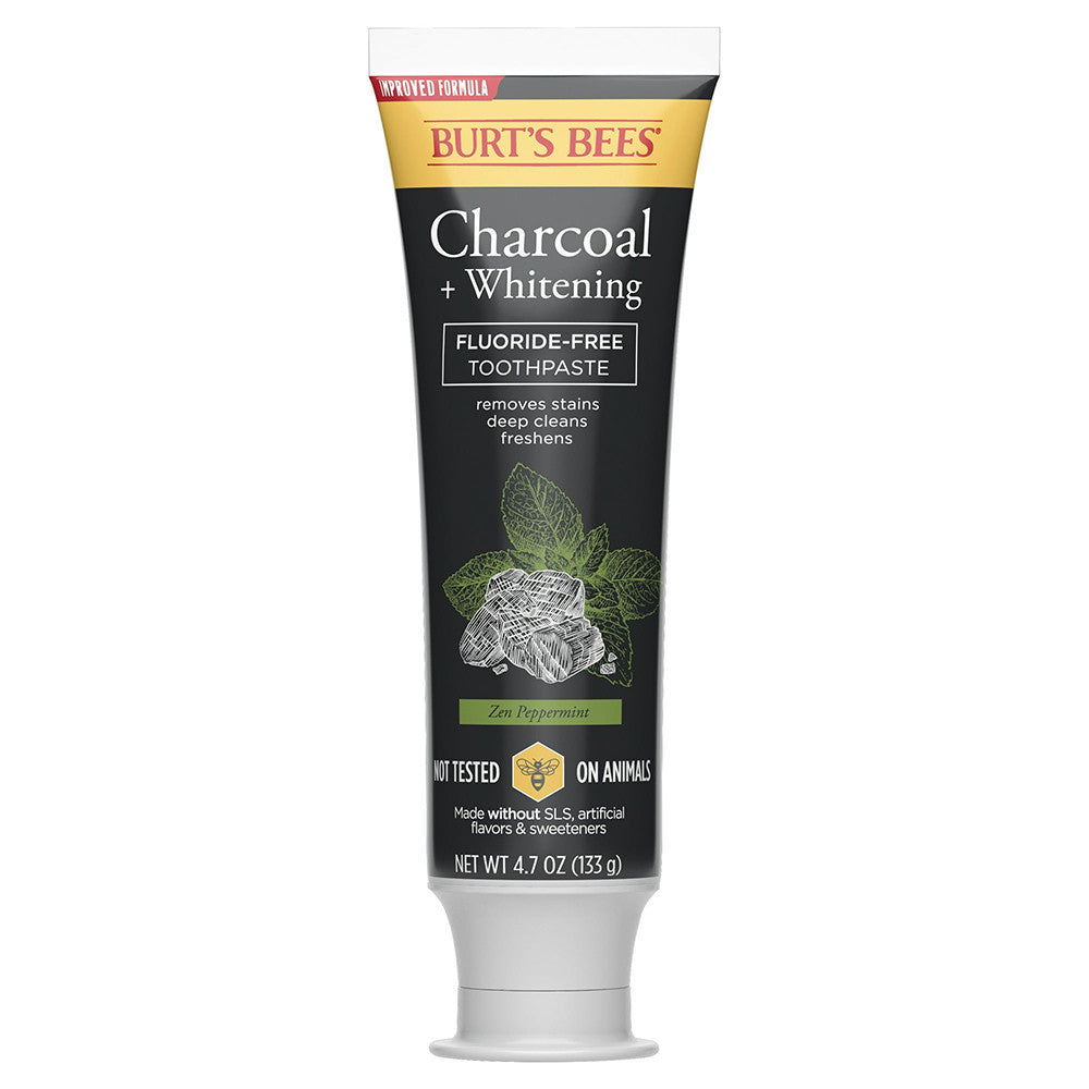 Burts Bees Charcoal and Whitening Toothpaste, Zen Peppermint, 1 Ea